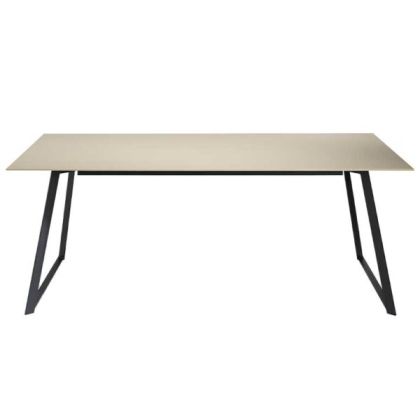 Mesa Comedor Moderno Sobre Lacado Moka Metal Negro 180 Cm
