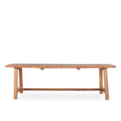 Mesa de comedor vintage en madera recuperada natural.