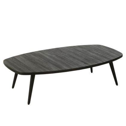 Mesa Rectangular Madera Teca Reciclada Metal Negro, 120 Cm