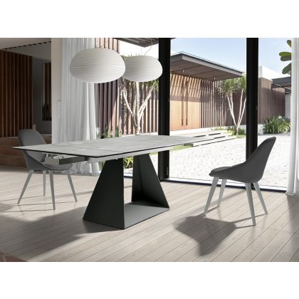 Mesa Comedor Extensible Sue Porcelánico Negro