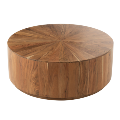 Mesa de centro nórdica moderna en madera de acacia y mdf natural.