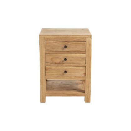 Mesita de noche madera de mindi 3 cajones