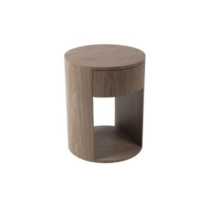 Mesita De Noche Ligna Madera Marrón 1 Cajón, 50 Cm