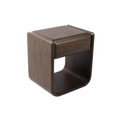 Mesita De Noche Ligna Madera Marrón 1 Cajón, 57 Cm
