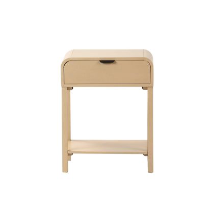Mesita De Noche Madera Beige 1 Cajón, 61 Cm