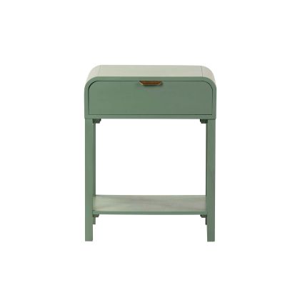 Mesita De Noche Madera Verde 1 Cajón, 61 Cm