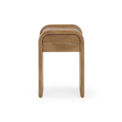 Mesita Noche 1 Cajón Madera Maciza Mango, 40 Cm