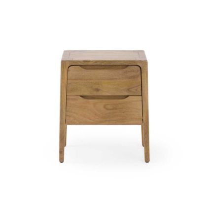 Mesita Noche 2 Cajones Madera Mango, 48 Cm
