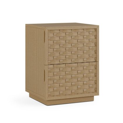 Mesita Borneo Cajones Trenzados Natural, 40 Cm
