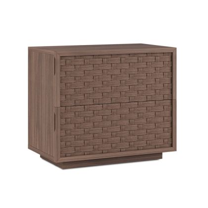 Mesita Borneo Cajones Trenzados Nogal, 60 Cm