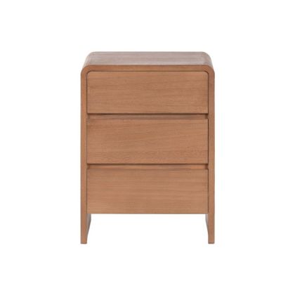 Nightstand 3 Drawers Paulownia Wood Elm Wood 44X34X60 Cm