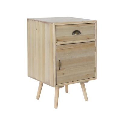 Mesita De Noche 1/Cajón Puerta Madera ,40 Cm 