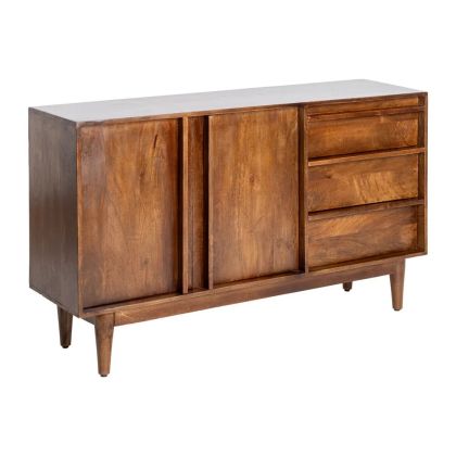Aparador 2 puertas nórdico en madera de mango natural.