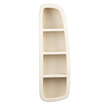 Estantería nórdica 3 estantes en mármol reciclado y MDF blanco roto.