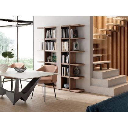 Estantería Abierta Code Atelier Estilo Moderno Chapa Madera Nogal Lacado, 198 Cm
