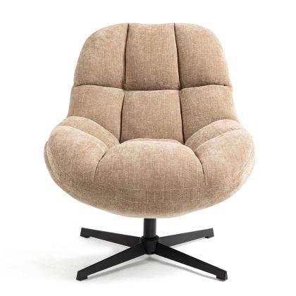 Sillón Giratorio Tela Color Arena, 75'5 Cm