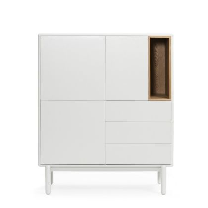 Mueble Auxiliar Madera crema 3 Puertas 3 cajones 1 Hueco, 120 Cm