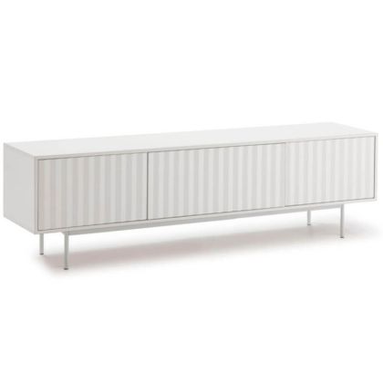 White Lacquered MDF TV Stand, 180 Cm