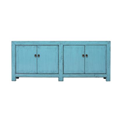 Mueble TV 4 Puertas Madera Olmo Azul, 160 Cm
