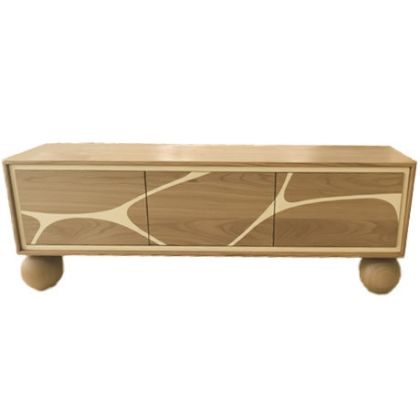 Mueble TV Abstracto Madera Acacia, 145X40X50 Cm