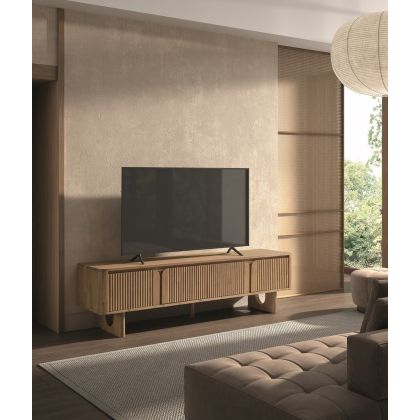 Mueble de TV en madera maciza natural.