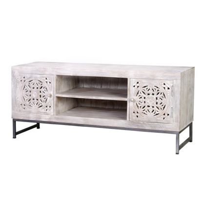 Mueble TV madera blanco