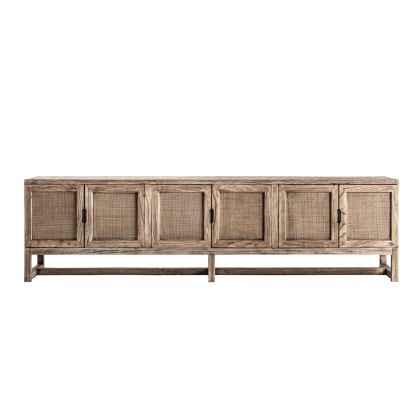 Byremo Brown Elm Wood TV Cabinet, 220 cm