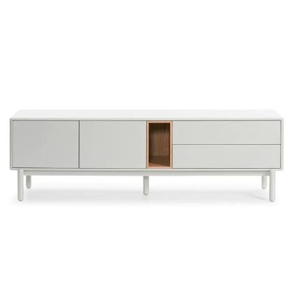 Cream White Lacquered MDF TV Cabinet, 180 Cm