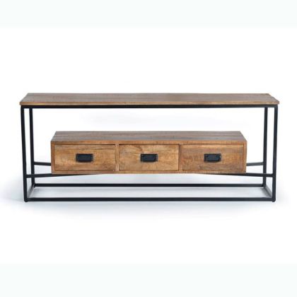 Mueble TV 3 cajones Estilo Industrial, 150 Cm