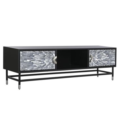 Mueble TV de Diseño Plata Negro