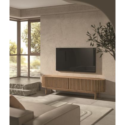 Mueble de TV en madera maciza natural.