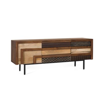 Mueble TV Mango Geométrico Marrón 2 Puertas, 147 Cm