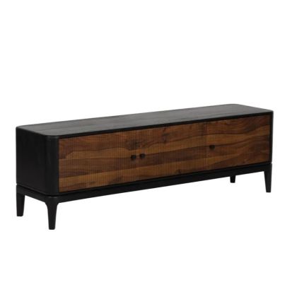 Mueble TV Marrón Negro Madera Salón 160 X 40 X 50 cm