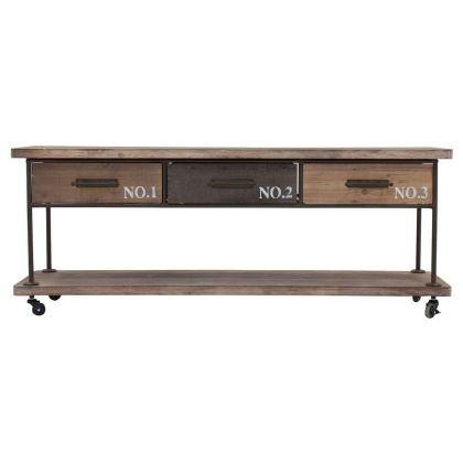 mueble tv singe hierro, madera, 160 cm