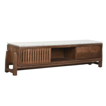 Mueble TV Terrazo Madera Acacia, 166 Cm