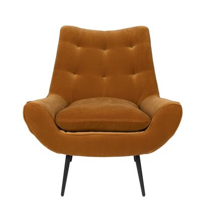 Sillón Glodys Estilo Vintage Tejido Metal Marrón Negro