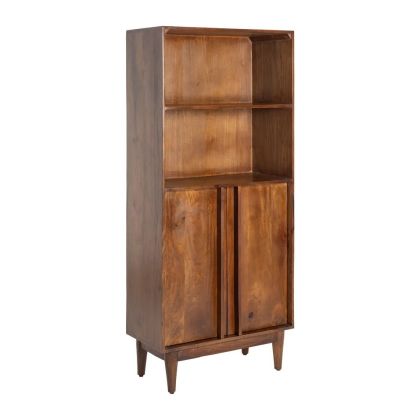 Estantería libros nórdica en madera de mango natural.