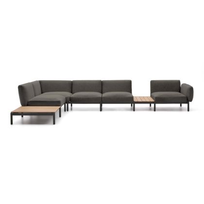 Sofá Modular Rinconero Sorells 5 Plazas Gris con Mesas