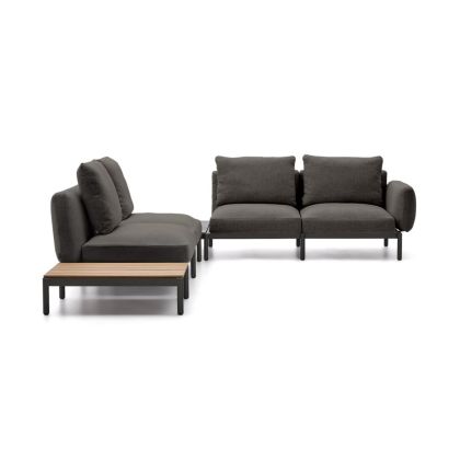 Sofá Modular Rinconero Sorells Gris con Mesas