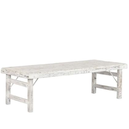 Mesa Centro Plegable Madera Blanco Decape, 148 cm
