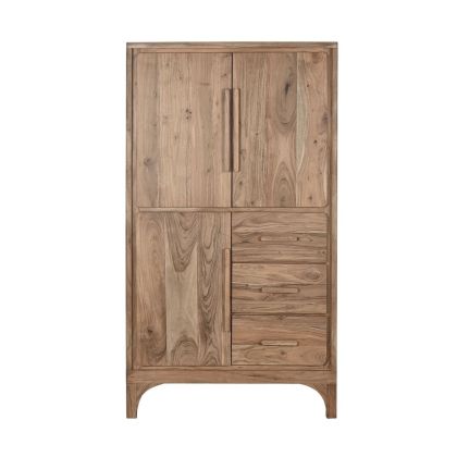 Light Brown Acacia Wardrobe 90X45X160