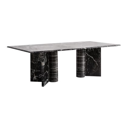 Mesa de comedor de diseño moderno en mármol negro y blanco. Mesa de comedor de diseño moderno en mármol negro y blanco.