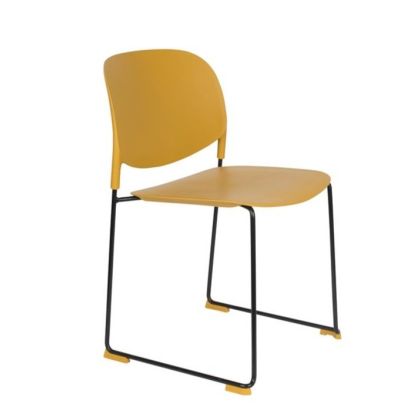 Silla Fibra Polipropileno Vidrio Ocre Acero, 52'5 Cm