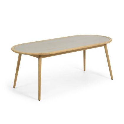 Mesa Comedor Ovalada Polycemento Madera, 200 Cm