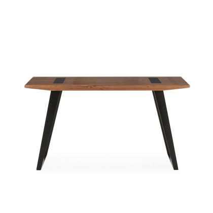 Escritorio Estilo Industrial en Madera de Olmo nogal y Metal negro mate.