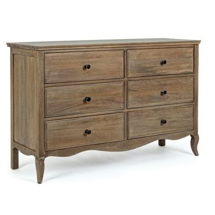 DOMITILLE 6-Drawer Chest of Drawers Brown Mango, 125 Cm