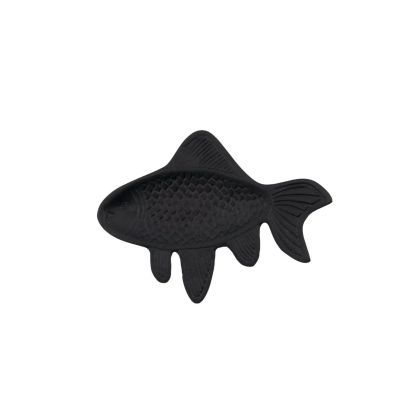 Decoración de pared pez moderno en aluminio hecho a mano negro.