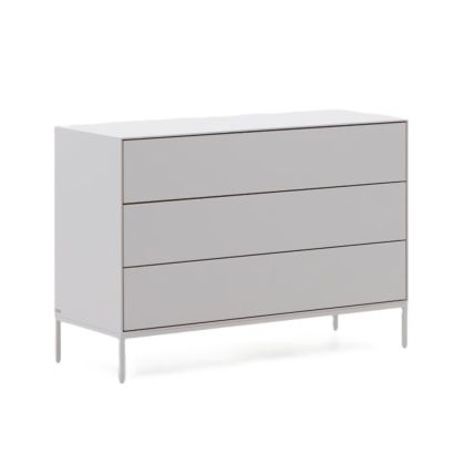 Vedrana 3-Drawer Oak Wood and Steel Chest, 110 cm
