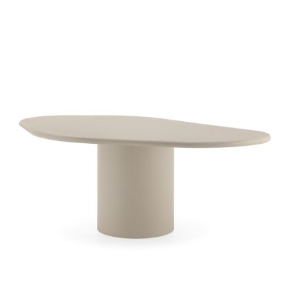 Mesa Comedor de Polvo de Piedra y Resina en Topo, 180 Cm.