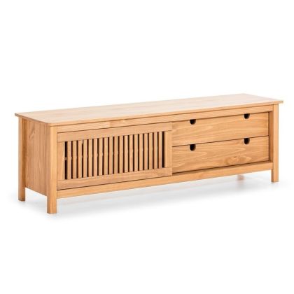 Mueble de TV Bruna Estilo Nórdico-Moderno Natural Madera Pino, 158 Cm